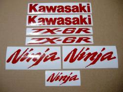 Kawasaki Ninja ZX-6R reflective red stickers set