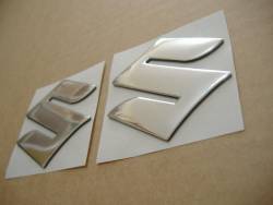 Suzuki 3D raised chrome S logo emblems decals
