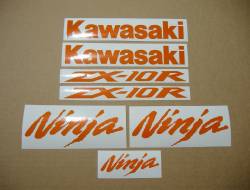 Kawasaki ZX-10R Ninja orange reflective stickers set