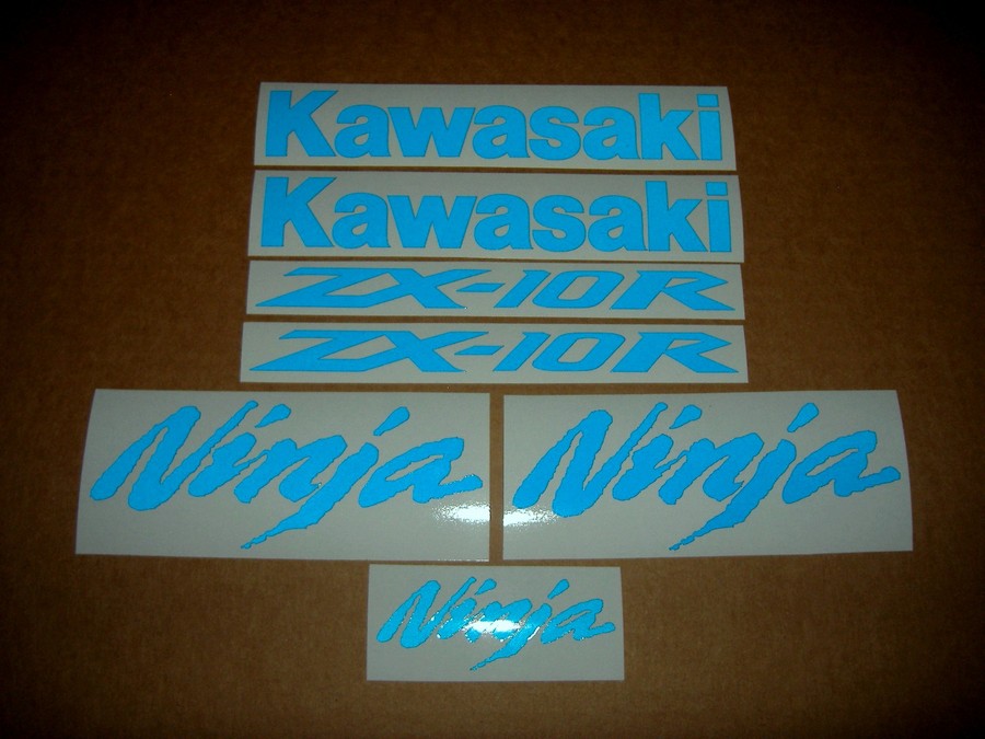 Kawasaki ZX10R Ninja blue light reflective sticker set