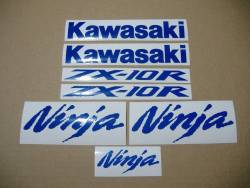 Kawasaki ZX-10R Ninja blue reflective graphics set