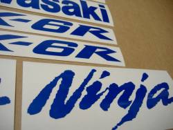 Kawasaki ZX-6R Ninja glow in the dark blue decals 