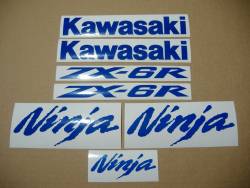Kawasaki ZX6R Ninja blue signal reflective decals