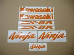Kawasaki ZX-6R Ninja glow in the dark orange decals 