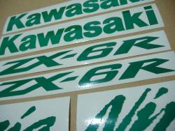 Kawasaki ZX6R Ninja signal light reflective green logo emblems