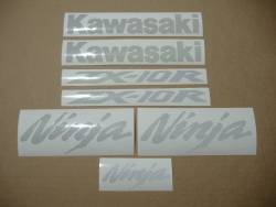 Kawasaki ZX-10R 1000 custom light reflective white stickers set