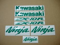 Kawasaki ZX-10R 1000 custom light reflective green stickers set