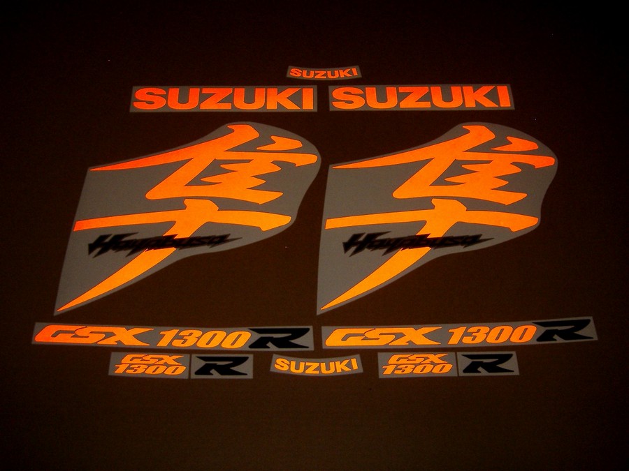 Suzuki Busa 1340 orange light reflective decals