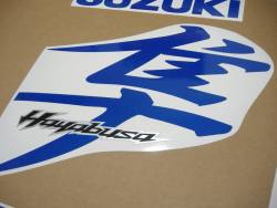 Suzuki Hayabusa 1340 blue kanji logo decals