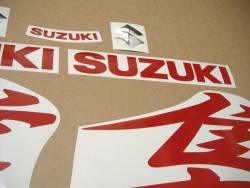 Suzuki Hayabusa mkII signal reflective red kanji adhesives set