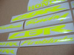 Honda 600rr/1000rr custom neon yellow/green stickers kit