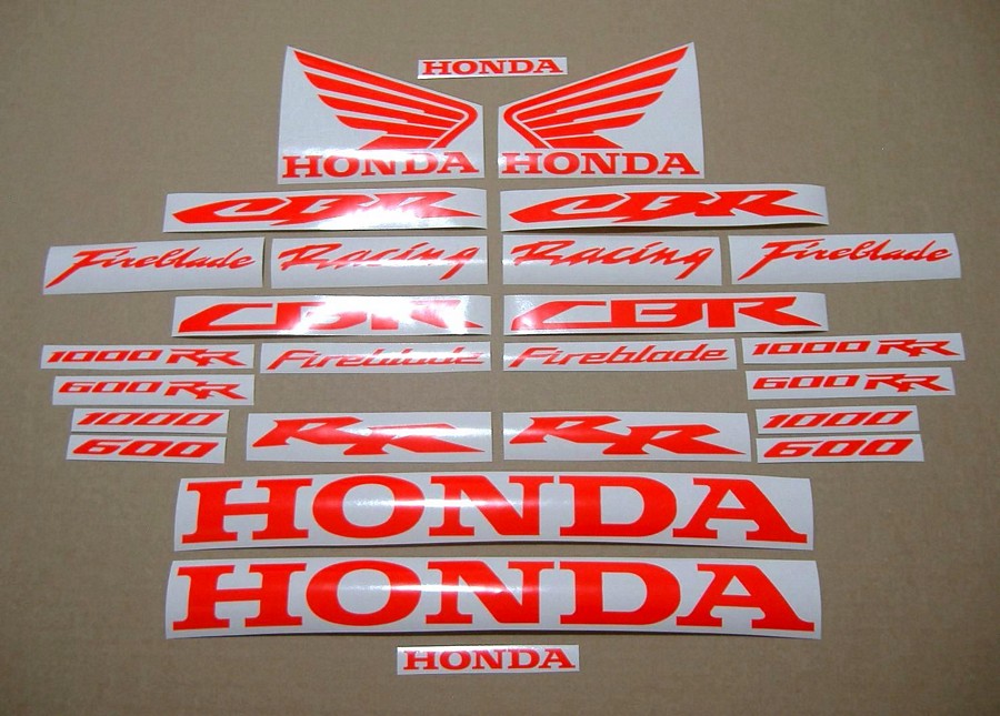 Honda 600rr/1000rr customized signal red decals set