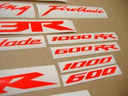 Honda 600rr/1000rr custom fluorescent red graphics