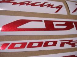 Honda CBR logo decals set in metallic red