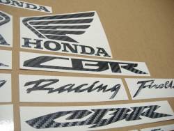 Honda CBR Fireblade RR carbon logo stickers emblems set