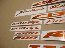 Honda CBR 600/1000 RR mirror orange logo decals kit