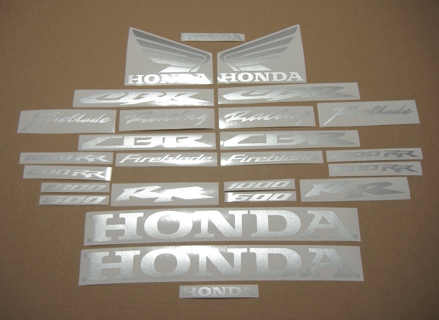 Honda CBR 1000RR Fireblade metallic silver grey stickers 