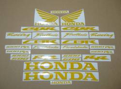 Honda CBR 600 RR light reflective yellow logo decals