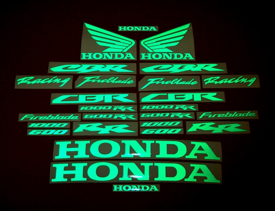 Honda 600rr 1000rr reflective signal green verde decals