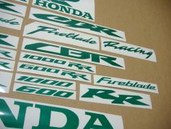 Honda CBR Fireblade glow in the dark green decals set