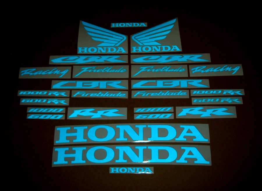 Honda CBR 600RR 1000RR reflective blue logo decals