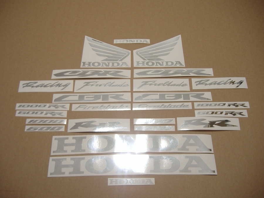 Honda CBR 600RR/1000RR chrome (mirror) silver logo decals