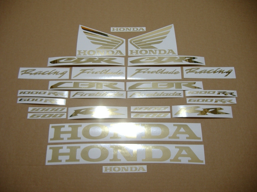 Honda CBR 600RR/1000RR chrome (mirror) gold logo decals