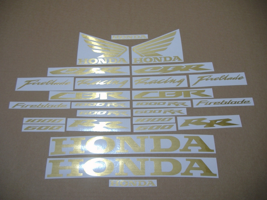 Honda CBR 600RR/1000RR brushed (scratched) gold logo decals