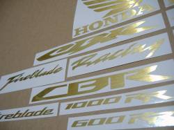Honda CBR 600RR/1000RR brushed (scratched) golden logo stickers