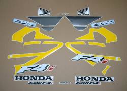 Reproduction stickers for Honda CBR F4 yellow-grey model