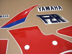 Yamaha FZR1000 1989-1990 3le white-red-blue replica graphics 