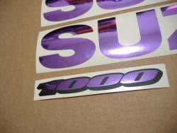 Chrome purple decals for Suzuki GSXR (Gixxer) 1000 custom