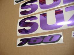 Decals for Suzuki Suzuki GSXR 750 in custom chrome purple