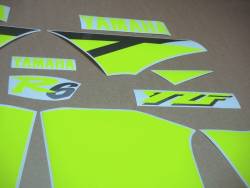 High visibility yellow signal stickers for Yamaha YZF-R6 