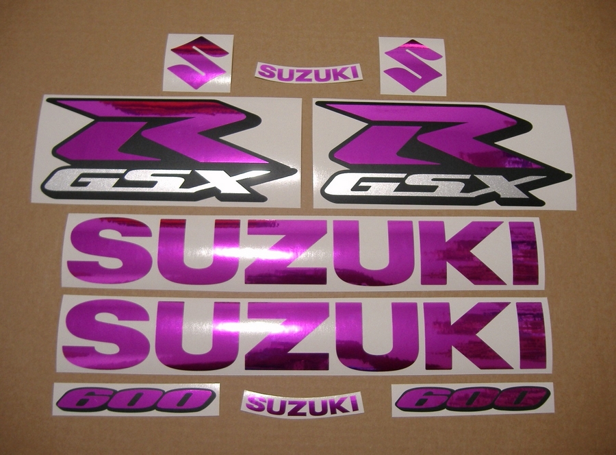 Chrome pink stickers kit for Suzuki GSX-R (Gixxer) 600 SRAD