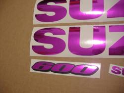 Chrome pink decals kit for Suzuki GSX-R (Gixxer) 600 SRAD