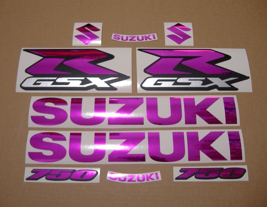 Chrome pink stickers kit for Suzuki GSX-R (Gixxer) 750 SRAD