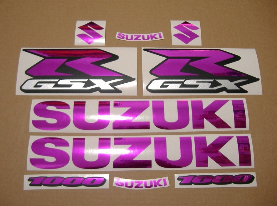  Chrome (mirror) pink decals for Suzuki GSX-R (Gixxer) 1000 