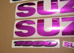 Mirrored pink logo emblems for Suzuki GSX-R (Gixxer) 1000 