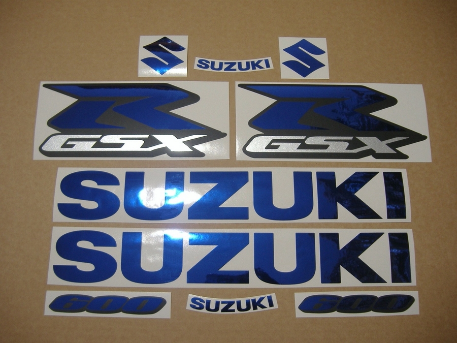 Chrome (mirror) blue decals for Suzuki GSX-R (Gixxer) 600 