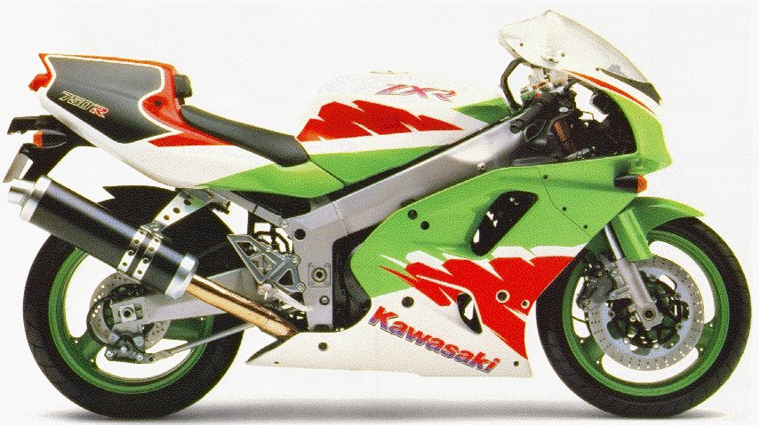 Kawasaki ZXR 750 Ninja 1994 white/red reproduction adhesives kit