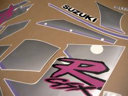 Suzuki GSXR 1100N 1992 black/silver replica logo stickers set