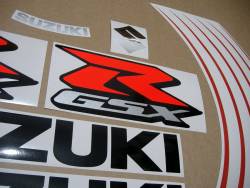 Suzuki GSX-R 1000 2015 red/black stickers + rim stripes set