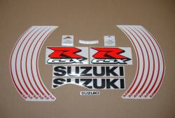 Suzuki GSX-R 1000 2015 red/black graphics + rim stripes kit