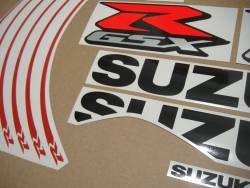 Suzuki GSXR 1000 L5 red/black graphics + rim stripes kit