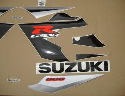Suzuki GSXR 600 2005 silver decals