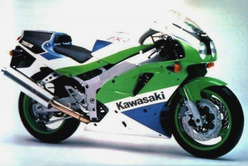 Kawasaki ZXR750 ninja '92 J2 green/red reproduction decals 