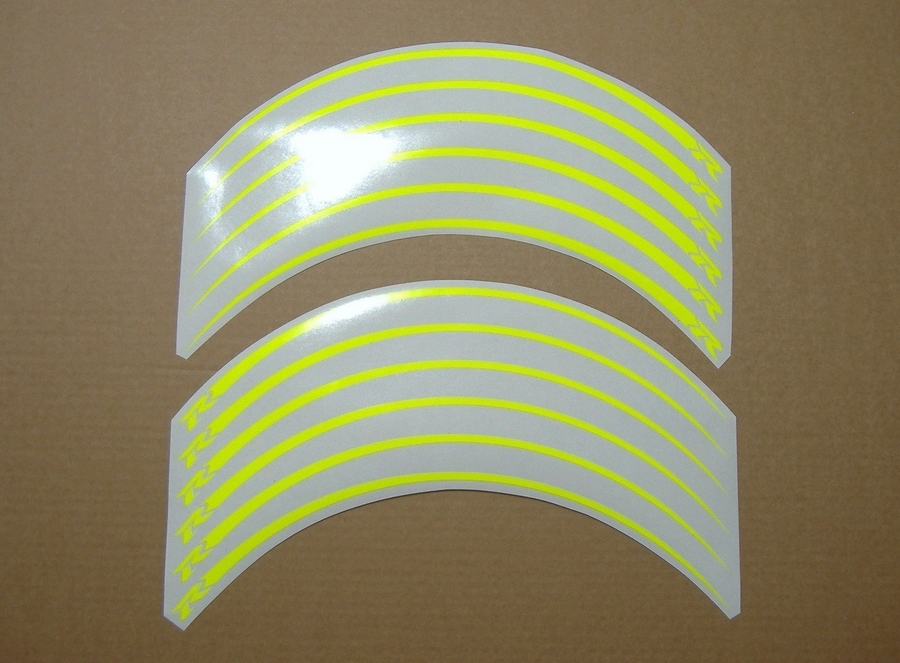 Neon (high visibility) yellow wheel stripes for Suzuki GSXR