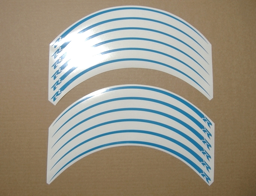 Suzuki Gixxer wheel stripes/lines decal set in blue
