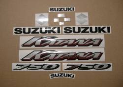 Suzuki Katana 750 2001 silver complete decals kit